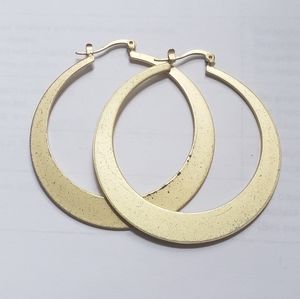Antique Gold Colored Flat Hoops